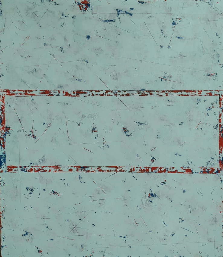 Svoboda J. - Geometrický obraz, 2020, 75x65cm, akryl na plátně