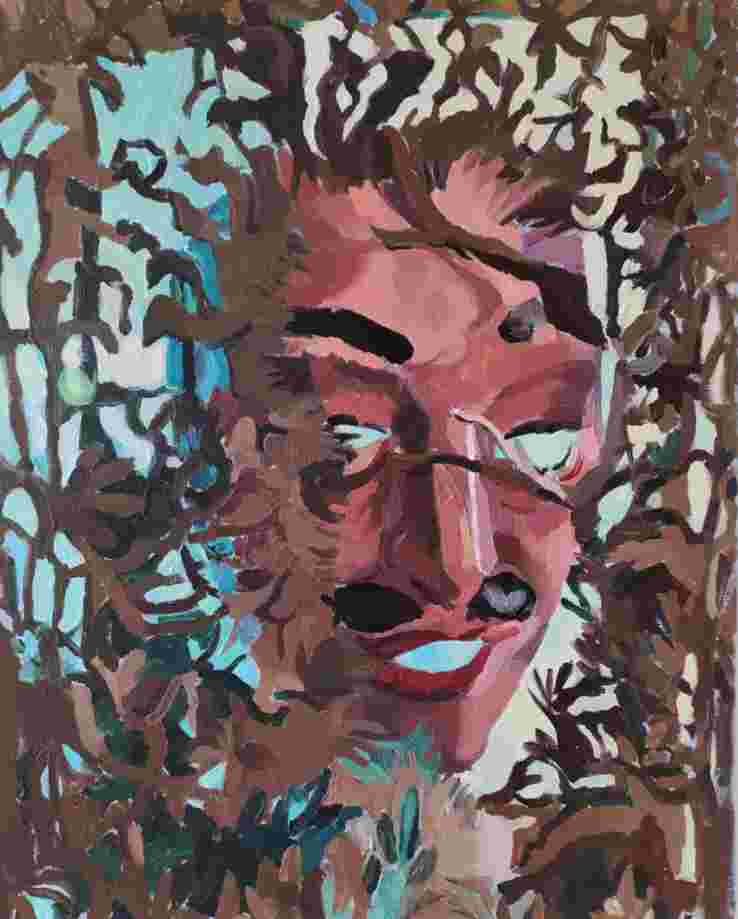 Tomáš J. - Maska, 2020, 75x60cm,  olej na plátně-3