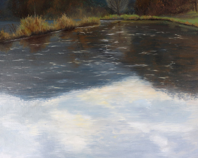 Bachová I. - Zrcadlení v Řeži, 2020, 40x50cm, olej na plátně-5