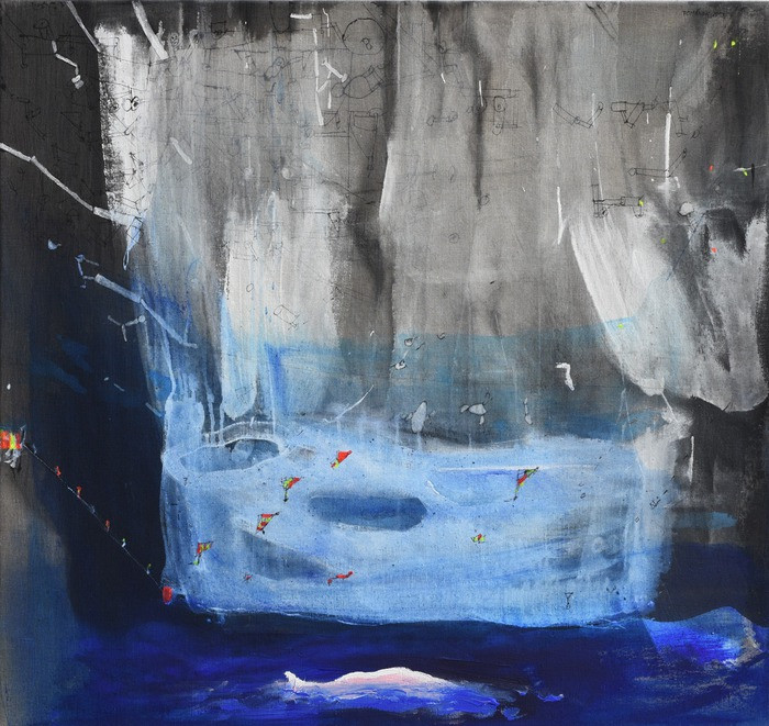 Tománek Z. - Moby Dick, 2013, 85x90cm, kombinovaná technika na plátně