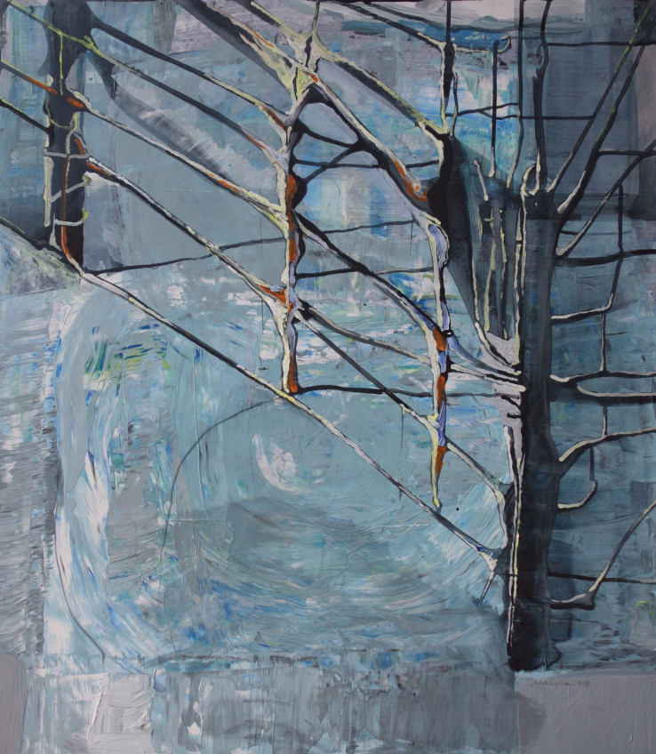 Malina Mir. - Ploty II, 2018, 68x60cm, akryl na sololitu 