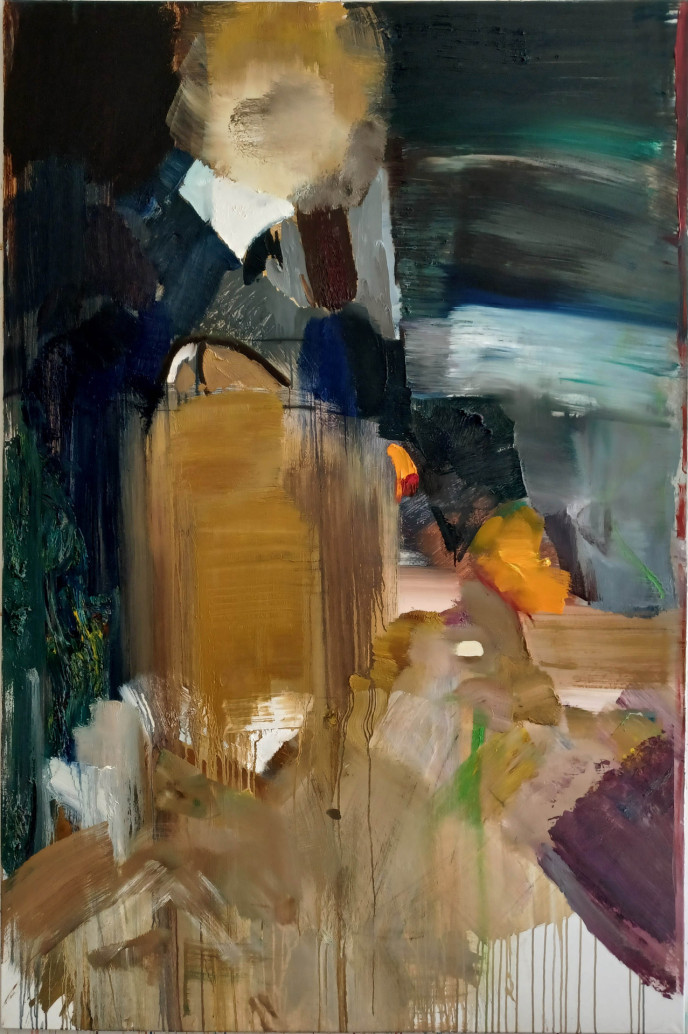 Brázdil A. - V rohu, 2022, 190x130cm, olej na plátně